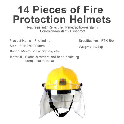 3C Certified Yellow Fire Helmet with Reflective Strips ABS+PC Safety Helmet for Fire Fighting and Industrial Use