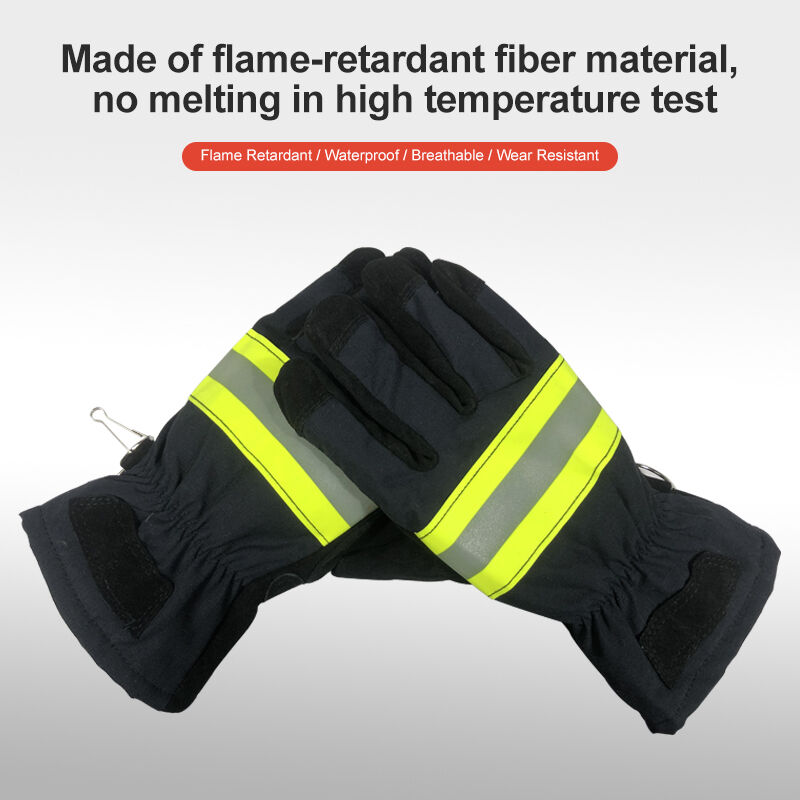 Aramid Fireproof Gloves 17 Model Leather Palm Heat Resistant Gloves Fire Fighting Safety Gloves Rescue Waterproof