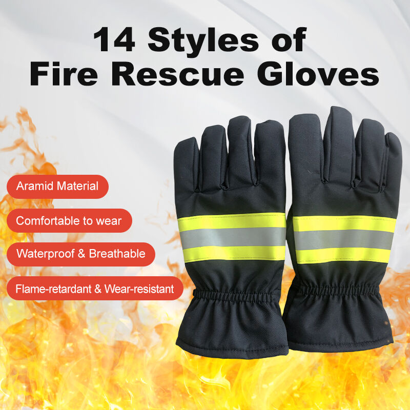 Waterproof Breathable Fire Resistant Safety Gloves Anti-Melt Abrasion Resistant With Reflective Strips