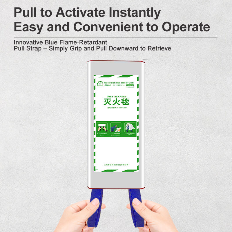 1.5x1.5m EN 1869 Fire Blanket 500℃ Heat Resistant Fiberglass Fire Emergency Blanket With PVC Case For Kitchen Restaurant Workshop