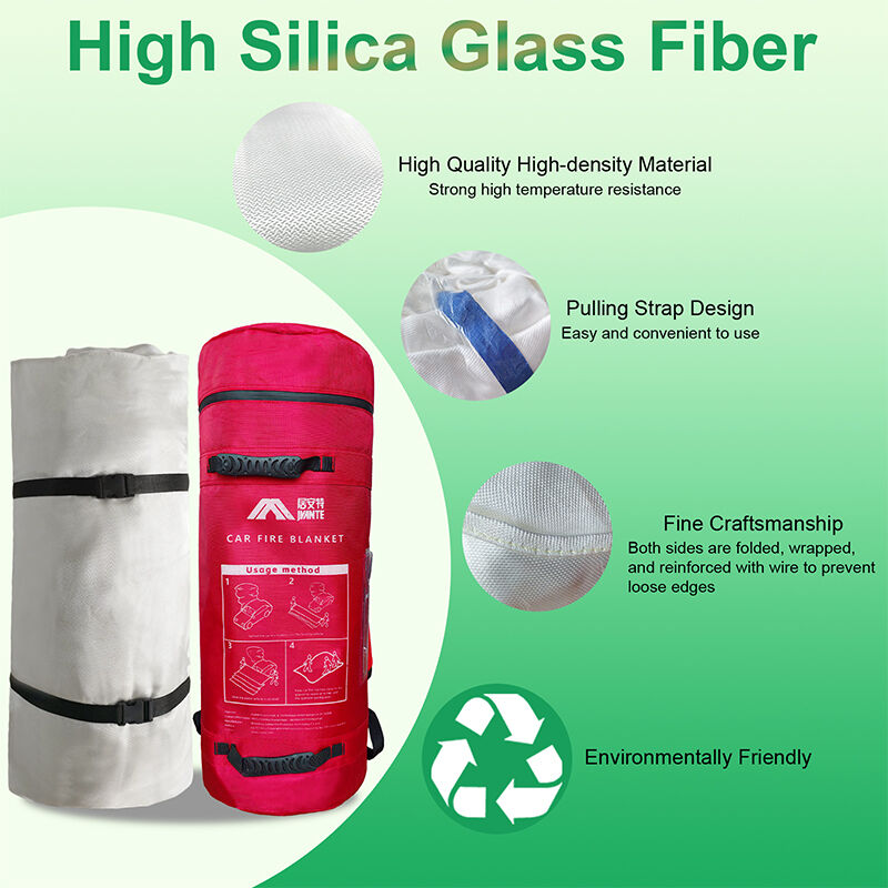 High Silica Fire Blanket 6x8m BS EN 13501-1 Certified 1200°C Reusable For Gas Station Parking Tunnel