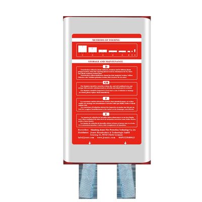 बॉक्स फाइबरग्लास फायर कंबल 1.2m*1.2m रंगः सफेद नीला रिबन ग्लास फाइबर सामग्री